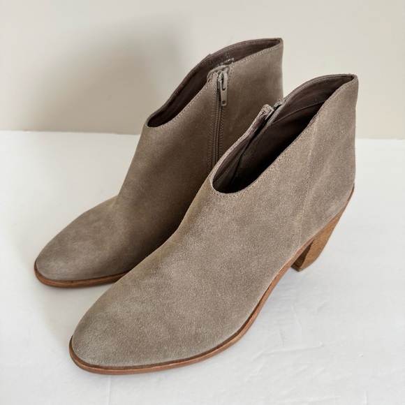 Jeffrey Campbell Laszlo Tan Taupe Suede Block heel Ankle Boots 11 - Picture 7 of 14